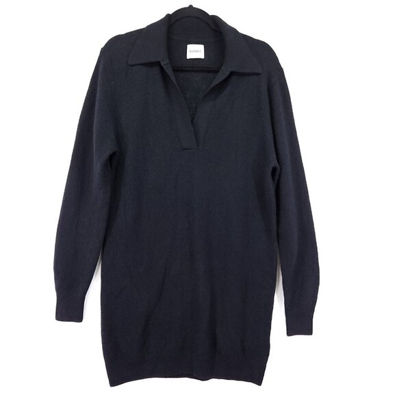 KHAITE Jo Cashmere Longline Sweater Size Small Black Designer Minimalist Tunic - Picture 1 of 16